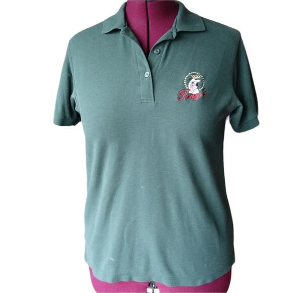 Tony's Pizza Polo Work Shirt #1 Large Bremerton Italian Restaurant distressed - Picture 2 of 14